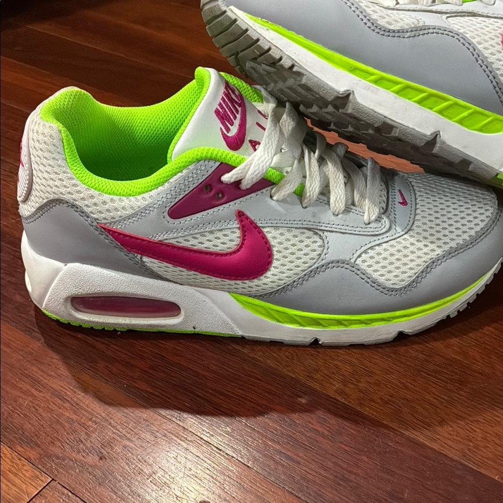 Nike Pink and Gray Air Max Sneakers with Visible Air Unit